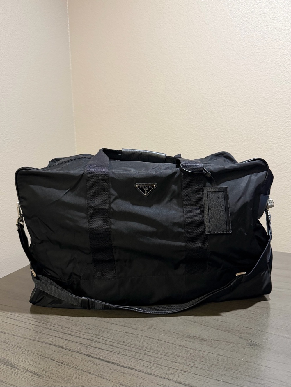 Prada Black Nylon XL Duffle Travel Bag